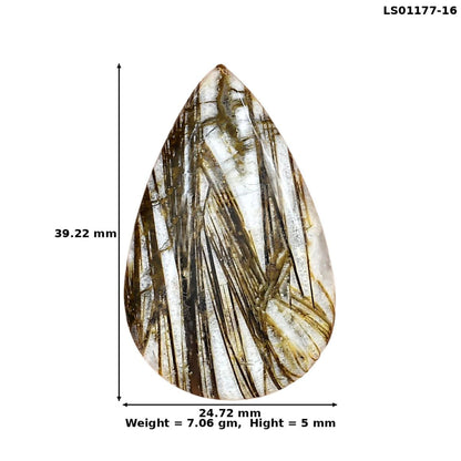 Stick Agate 39.22x24.72x5 mm Pear Gemstone LS01177-16