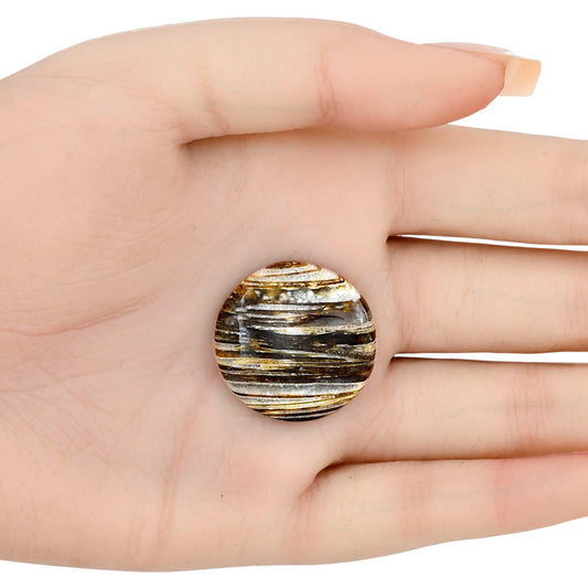 Stick Agate 26x26x5 mm Round Gemstone LS01178-16
