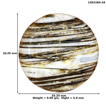 Stick Agate 33.25x33.25x5.6 mm Round Gemstone LS01184-16