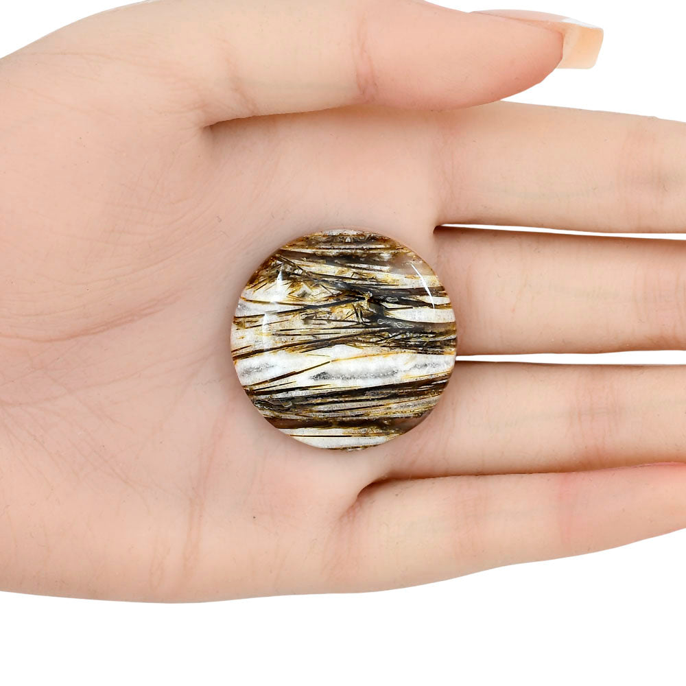 Stick Agate 32.14x32.14x5.6 mm Round Gemstone LS01185-16