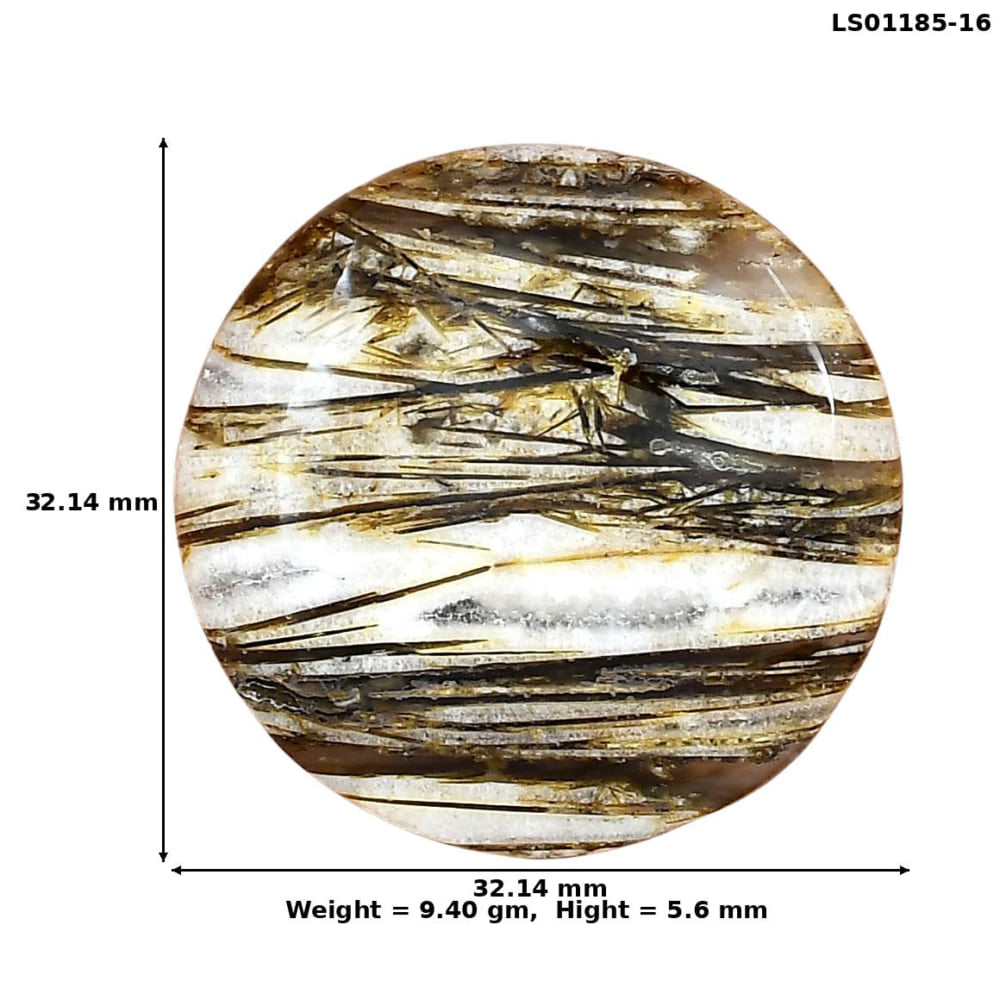 Stick Agate 32.14x32.14x5.6 mm Round Gemstone LS01185-16