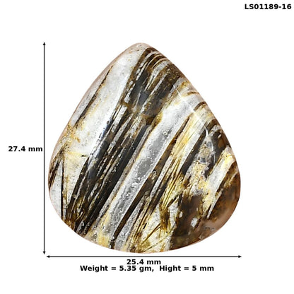 Stick Agate 27.4x25.4x5 mm Pear Gemstone LS01189-16