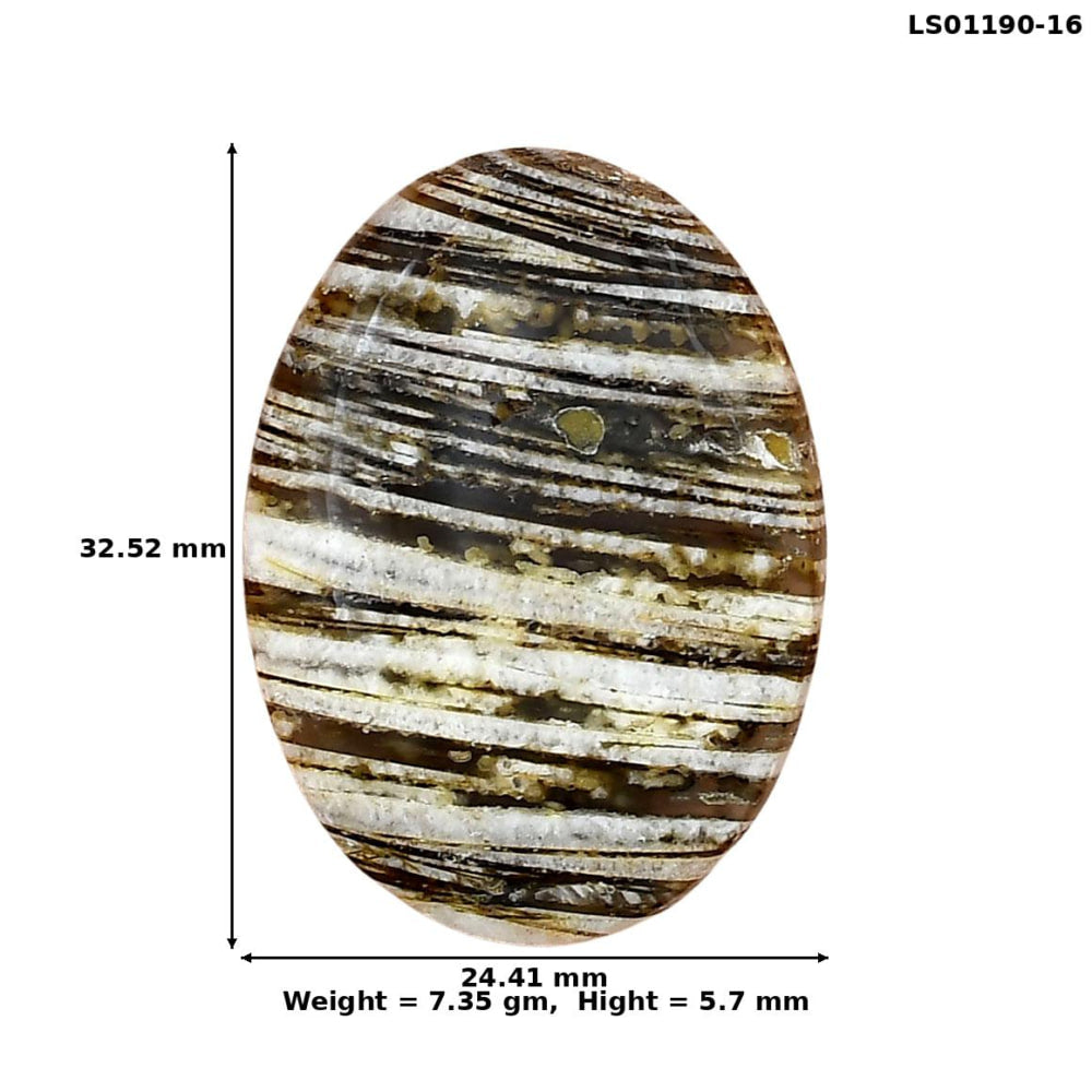 Stick Agate 32.52x24.41x5.7 mm Oval Gemstone LS01190-16