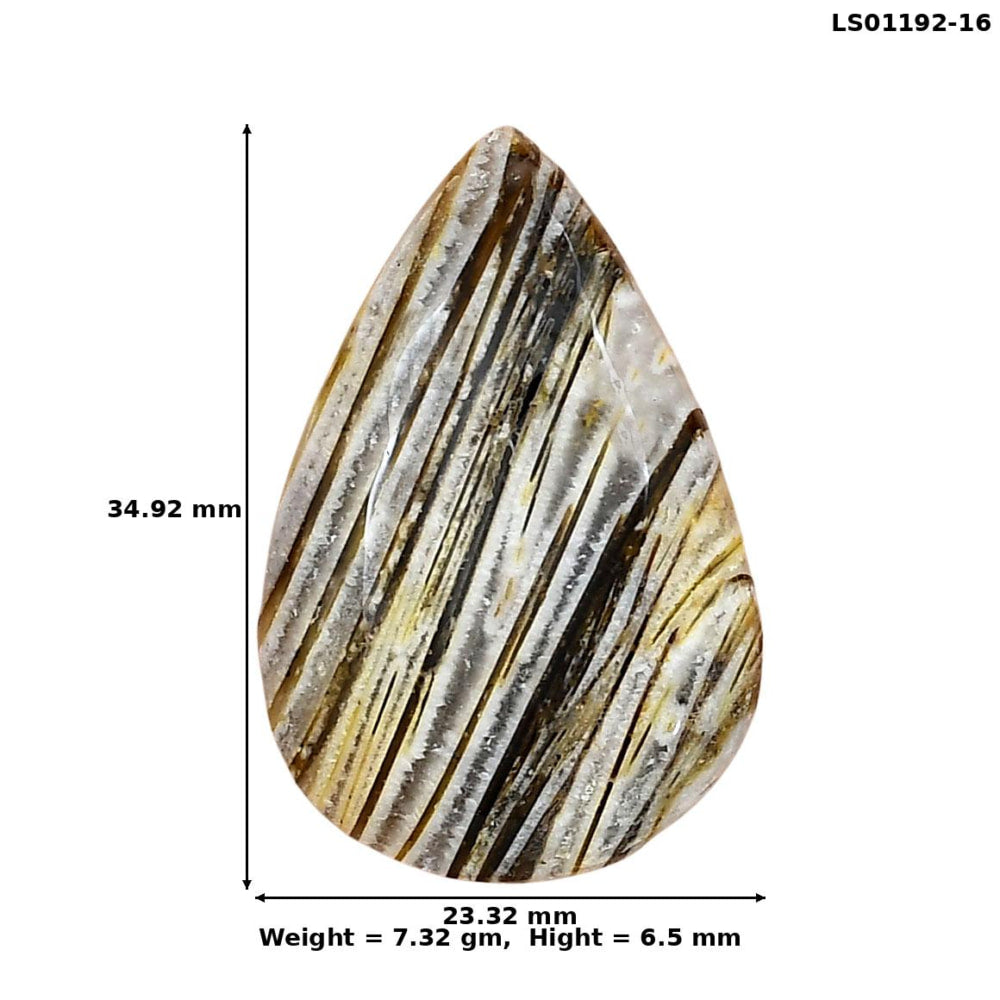 Stick Agate 34.92x23.32x6.5 mm Pear Gemstone LS01192-16