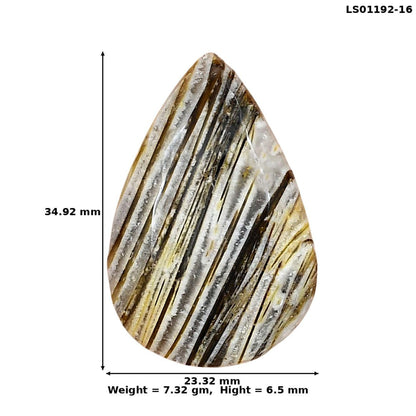Stick Agate 34.92x23.32x6.5 mm Pear Gemstone LS01192-16