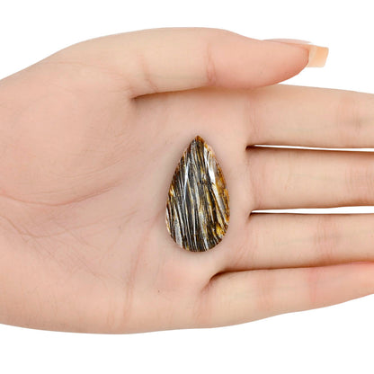Stick Agate 34x18.7x6 mm Pear Gemstone LS01194-16