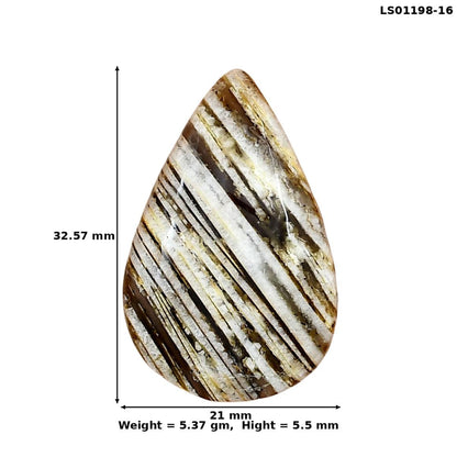 Stick Agate 32.57x21x5.5 mm Pear Gemstone LS01198-16