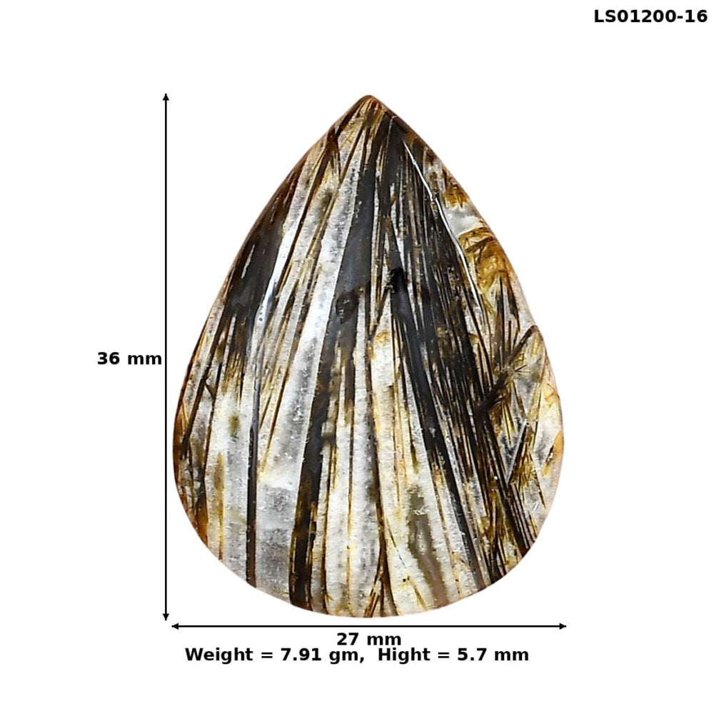Stick Agate 36x27x5.7 mm Pear Gemstone LS01200-16