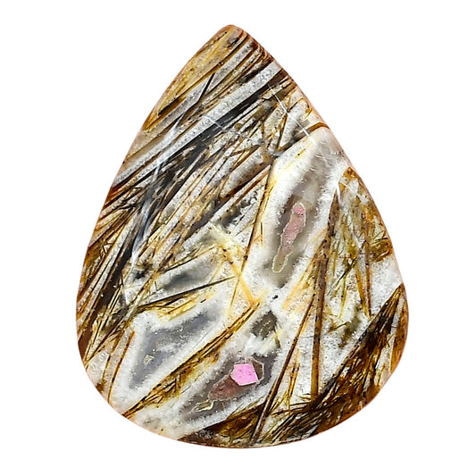 Stick Agate 38x30x5.5 mm Pear Gemstone LS01201-16