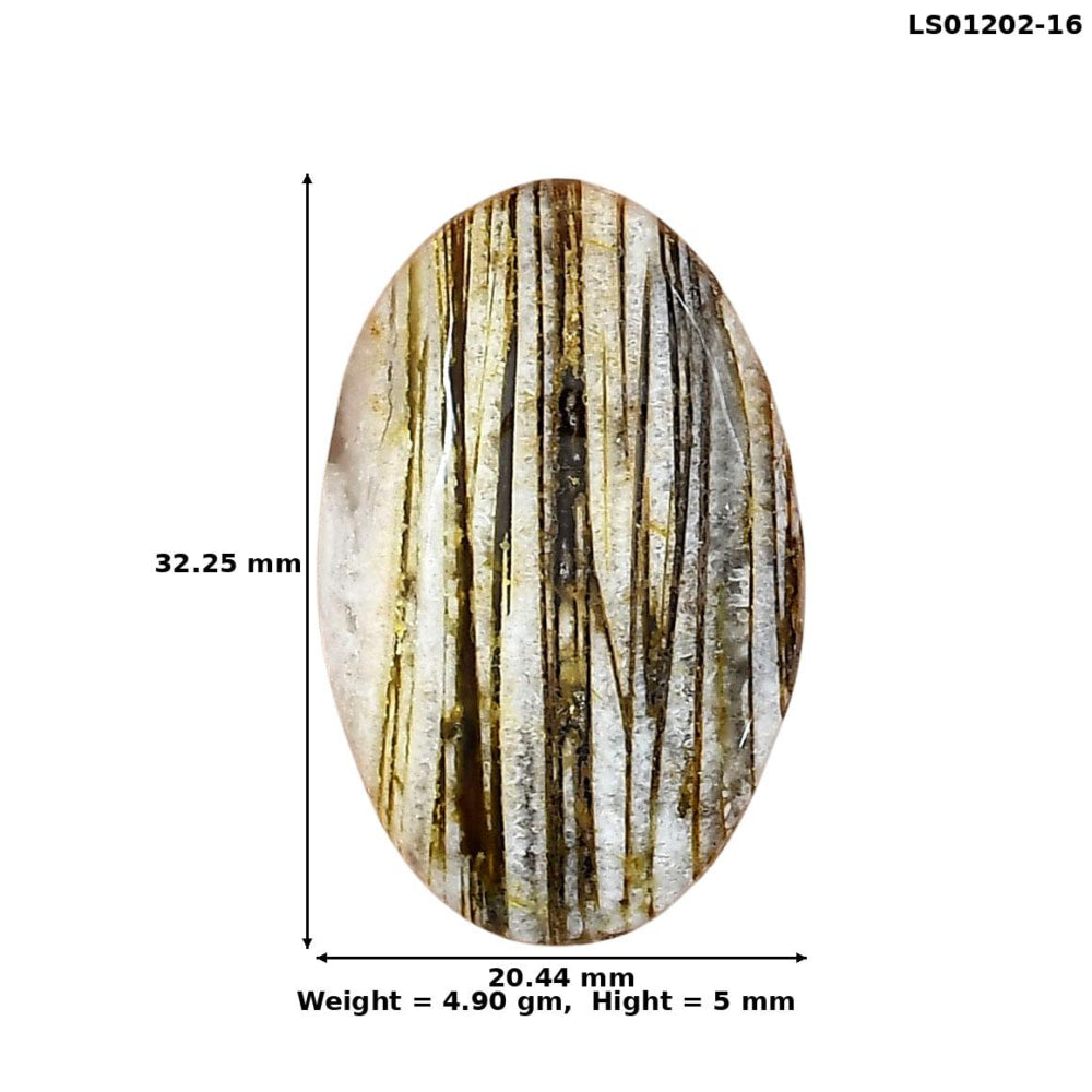 Stick Agate 32.25x20.44x5 mm Oval Gemstone LS01202-16