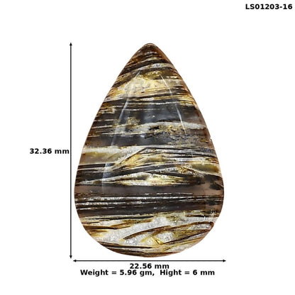 Stick Agate 32.36x22.56x6 mm Pear Gemstone LS01203-16