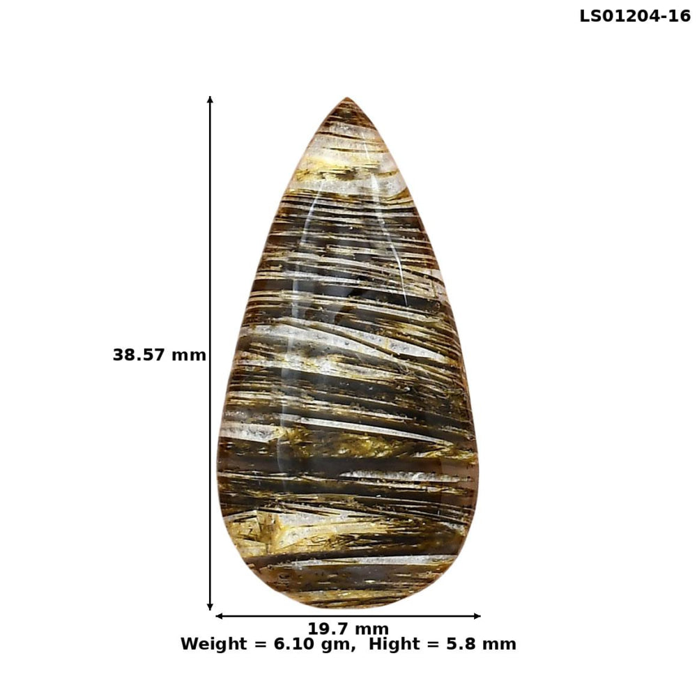 Stick Agate 38.57x19.7x5.8 mm Pear Gemstone LS01204-16