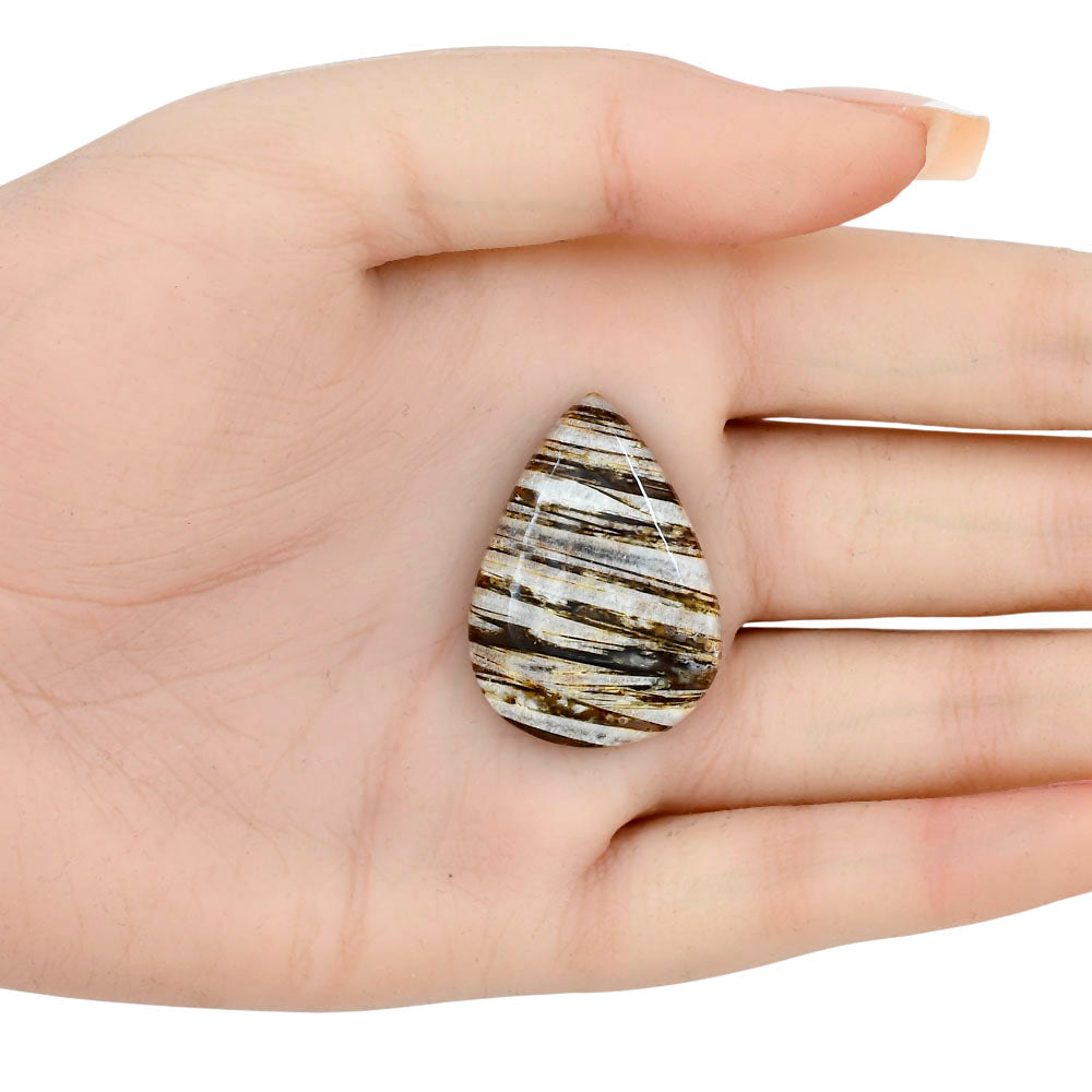 Stick Agate 33x23.5x6 mm Pear Gemstone LS01210-16