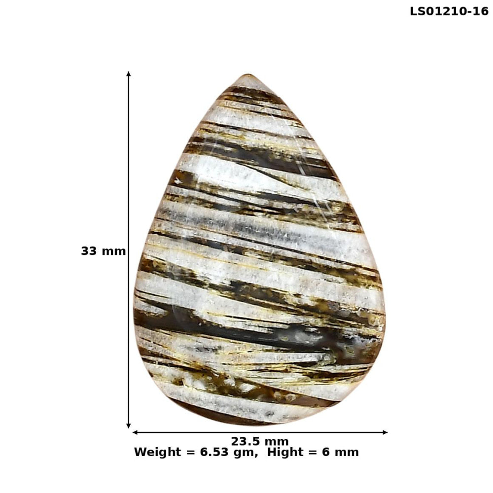 Stick Agate 33x23.5x6 mm Pear Gemstone LS01210-16