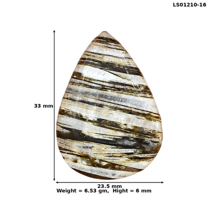 Stick Agate 33x23.5x6 mm Pear Gemstone LS01210-16