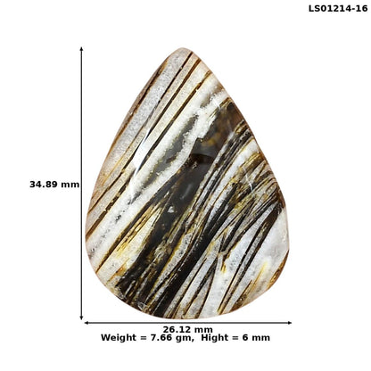 Stick Agate 34.89x26.12x6 mm Pear Gemstone LS01214-16