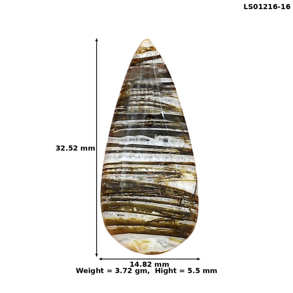 Stick Agate 32.52x14.82x5.5 mm Pear Gemstone LS01216-16