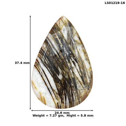 Stick Agate 37.4x24.6x5.8 mm Pear Gemstone LS01219-16
