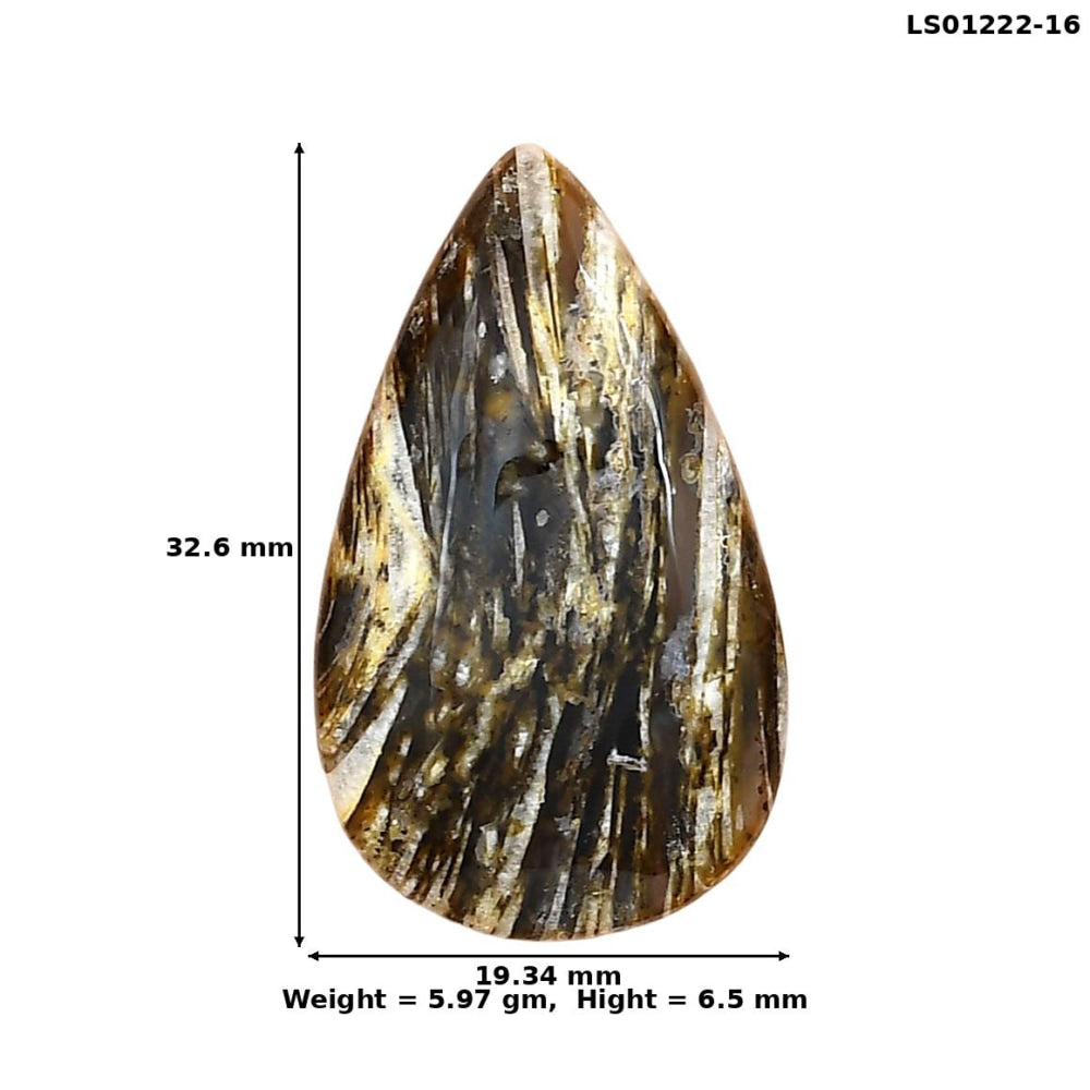 Stick Agate 32.6x19.34x6.5 mm Pear Gemstone LS01222-16