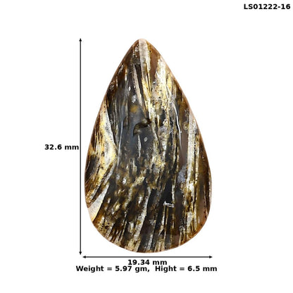 Stick Agate 32.6x19.34x6.5 mm Pear Gemstone LS01222-16