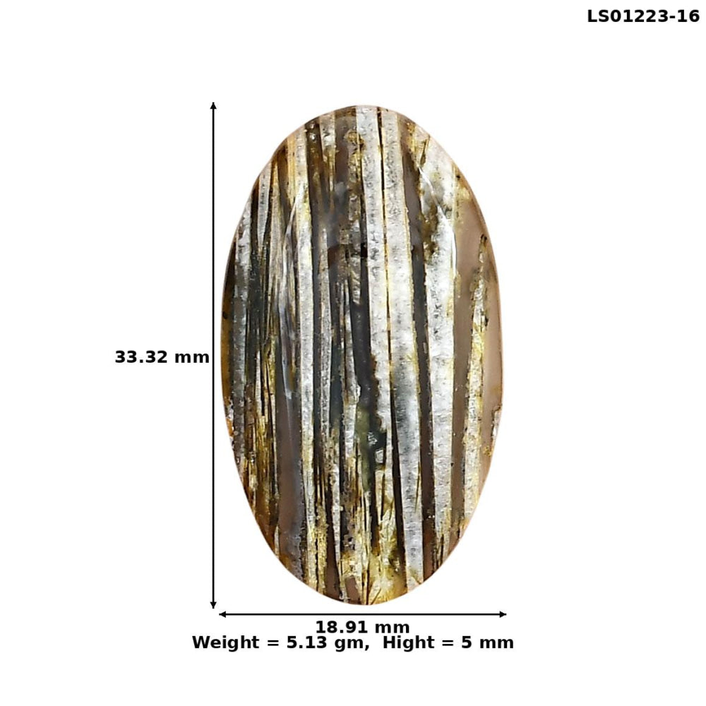 Stick Agate 33.32x18.91x5 mm Oval Gemstone LS01223-16