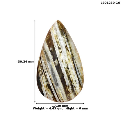 Stick Agate 30.24x17.39x6 mm Pear Gemstone LS01230-16