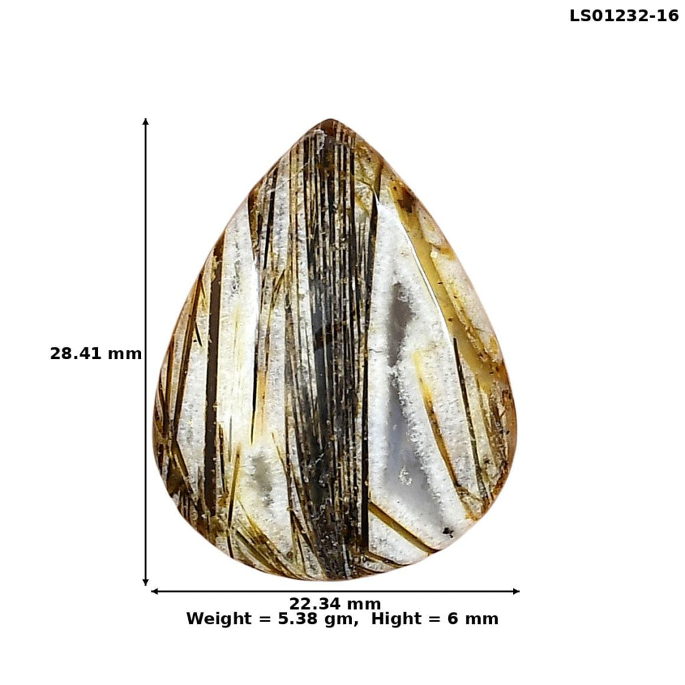Stick Agate 28.41x22.34x6 mm Pear Gemstone LS01232-16