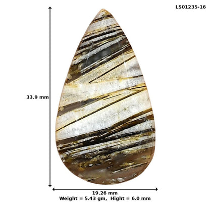 Stick Agate 33.9x19.26x6 mm Pear Gemstone LS01235-16