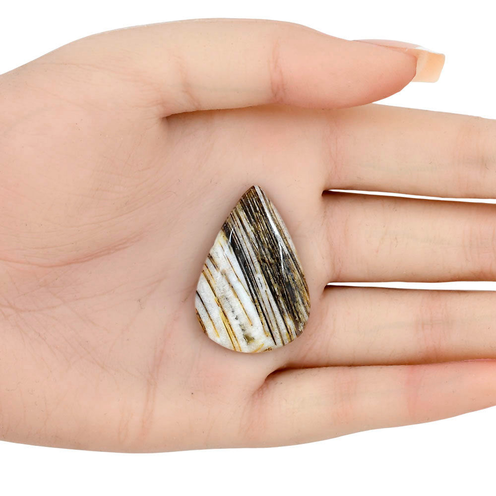 Stick Agate 34.43x23.65x6 mm Pear Gemstone LS01239-16