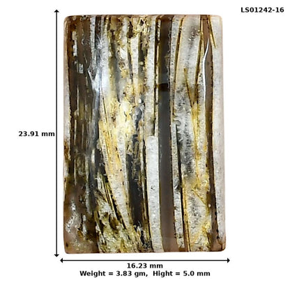Stick Agate 23.91x16.23x5 mm Baguette Gemstone LS01242-16
