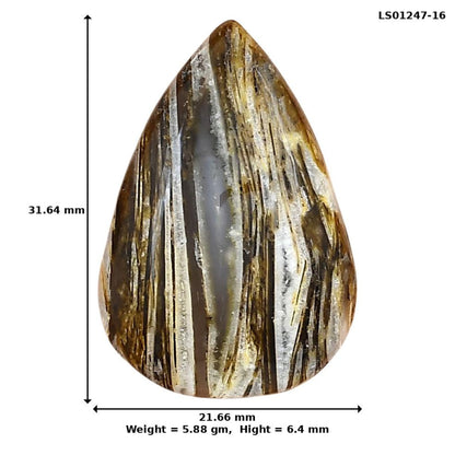 Stick Agate 31.64x21.66x6.4 mm Pear Gemstone LS01247-16