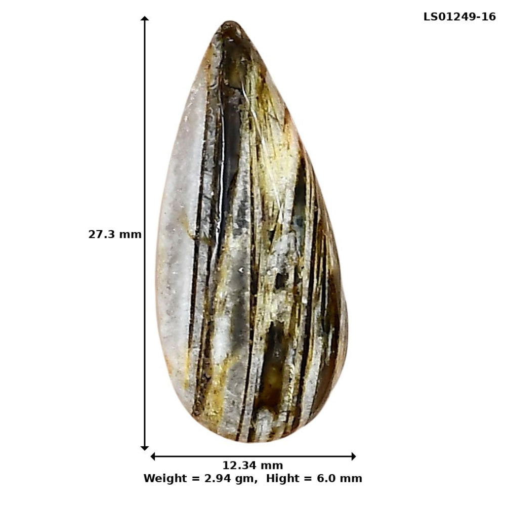 Stick Agate 27.3x12.34x6 mm Pear Gemstone LS01249-16