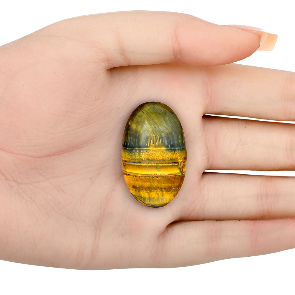 Blue Tiger Eye 36.3x22.2x6.5 mm Oval Gemstone LS01252-17