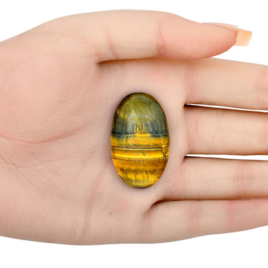 Blue Tiger Eye 36.3x22.2x6.5 mm Oval Gemstone LS01252-17