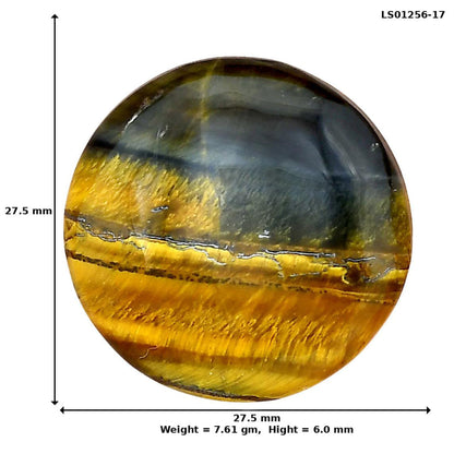Blue Tiger Eye 27.5x27.5x6 mm Round Gemstone LS01256-17