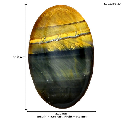 Blue Tiger Eye 33x21x5 mm Oval Gemstone LS01266-17
