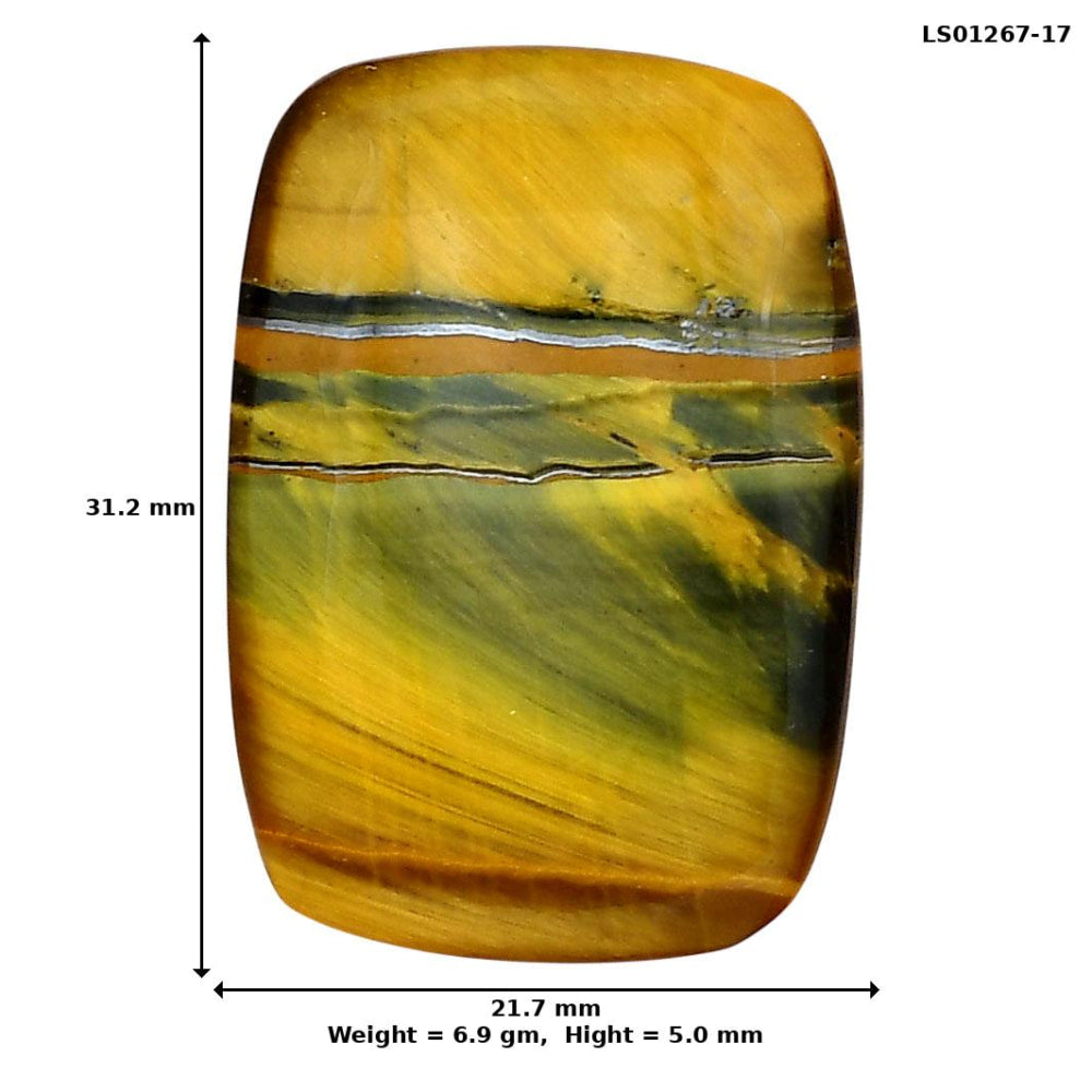 Blue Tiger Eye 31.2x21.7x5 mm Baguette Gemstone LS01267-17