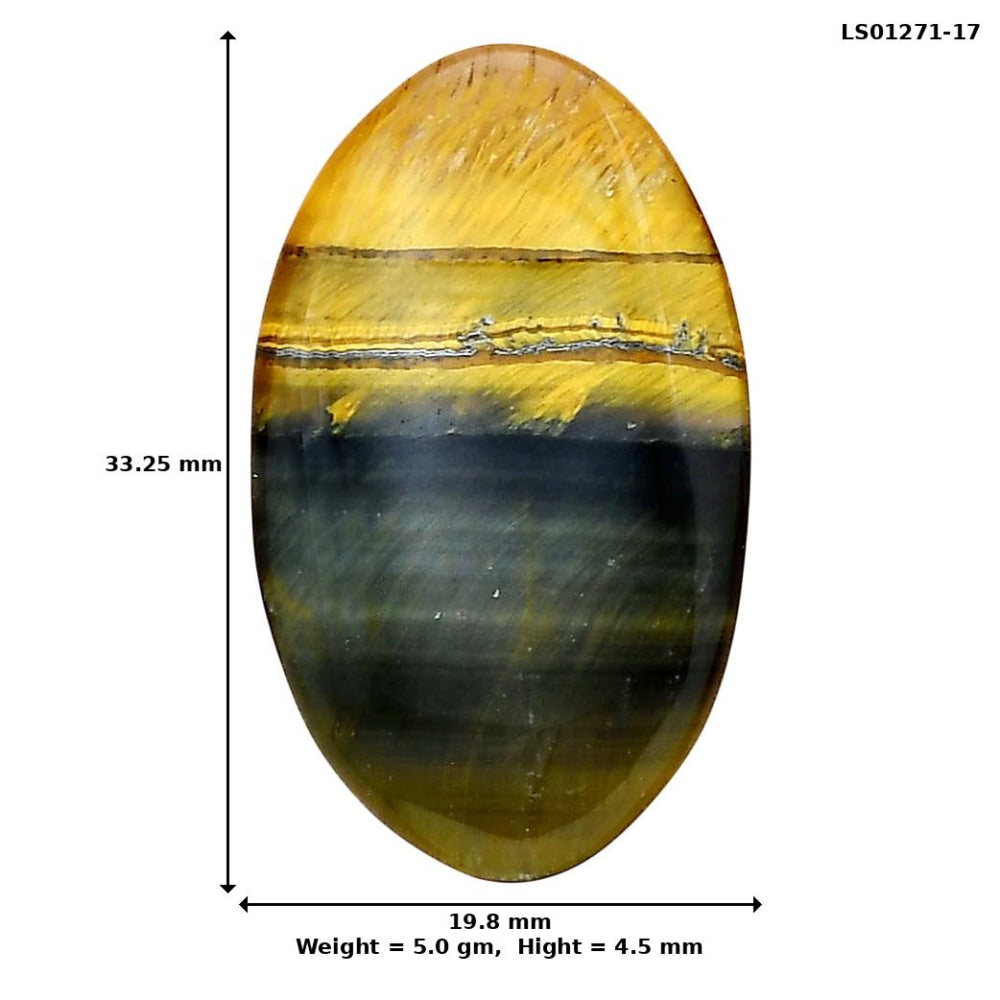 Blue Tiger Eye 33.25x19.8x4.5 mm Oval Gemstone LS01271-17