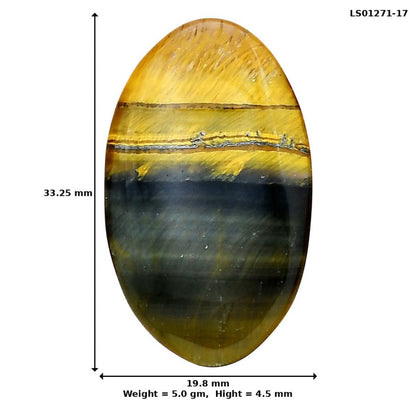 Blue Tiger Eye 33.25x19.8x4.5 mm Oval Gemstone LS01271-17