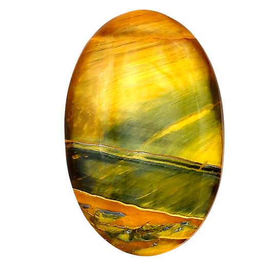 Blue Tiger Eye 31.6x20.5x5.5 mm Oval Gemstone LS01273-17