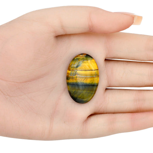 Blue Tiger Eye 33.65x21.65x6 mm Oval Gemstone LS01274-17