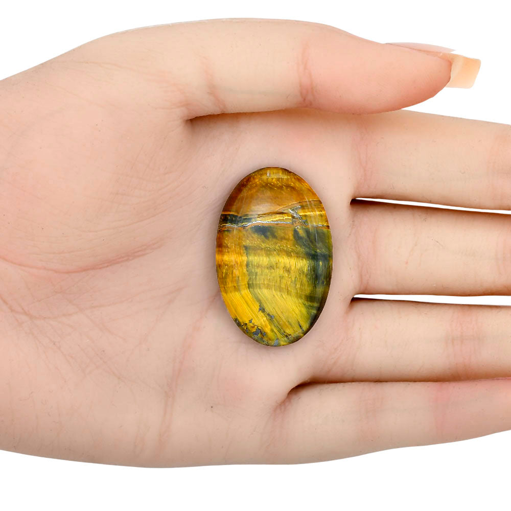 Blue Tiger Eye 35.3x23.1x5 mm Oval Gemstone LS01275-17