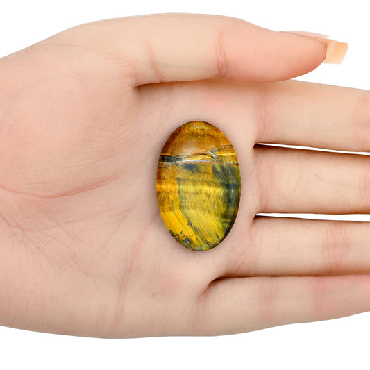 Blue Tiger Eye 35.3x23.1x5 mm Oval Gemstone LS01275-17