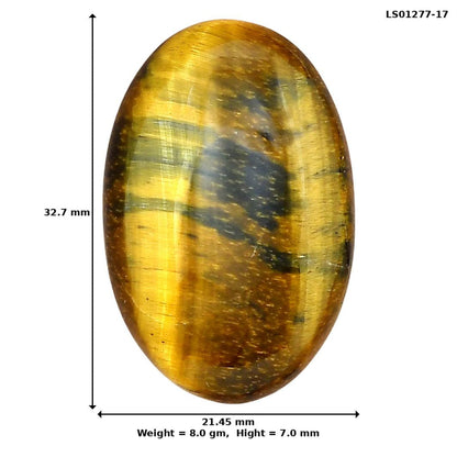 Blue Tiger Eye 32.7x21.45x7 mm Oval Gemstone LS01277-17