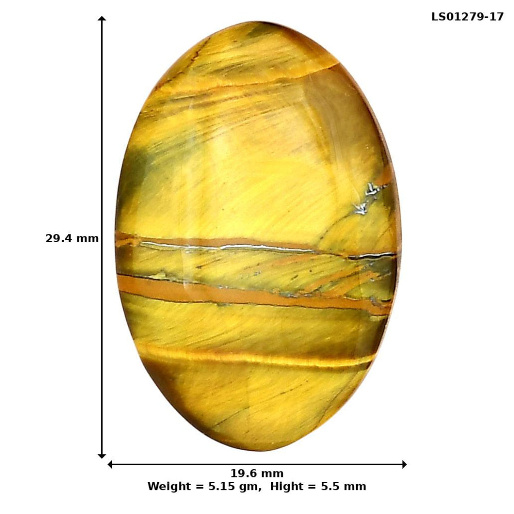 Blue Tiger Eye 29.4x19.6x5.5 mm Oval Gemstone LS01279-17
