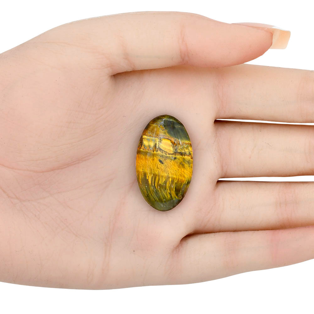 Blue Tiger Eye 31x18.3x5.5 mm Oval Gemstone LS01280-17