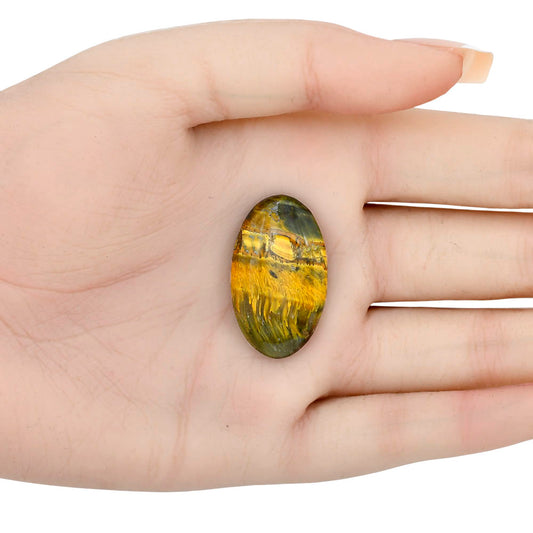 Blue Tiger Eye 31x18.3x5.5 mm Oval Gemstone LS01280-17