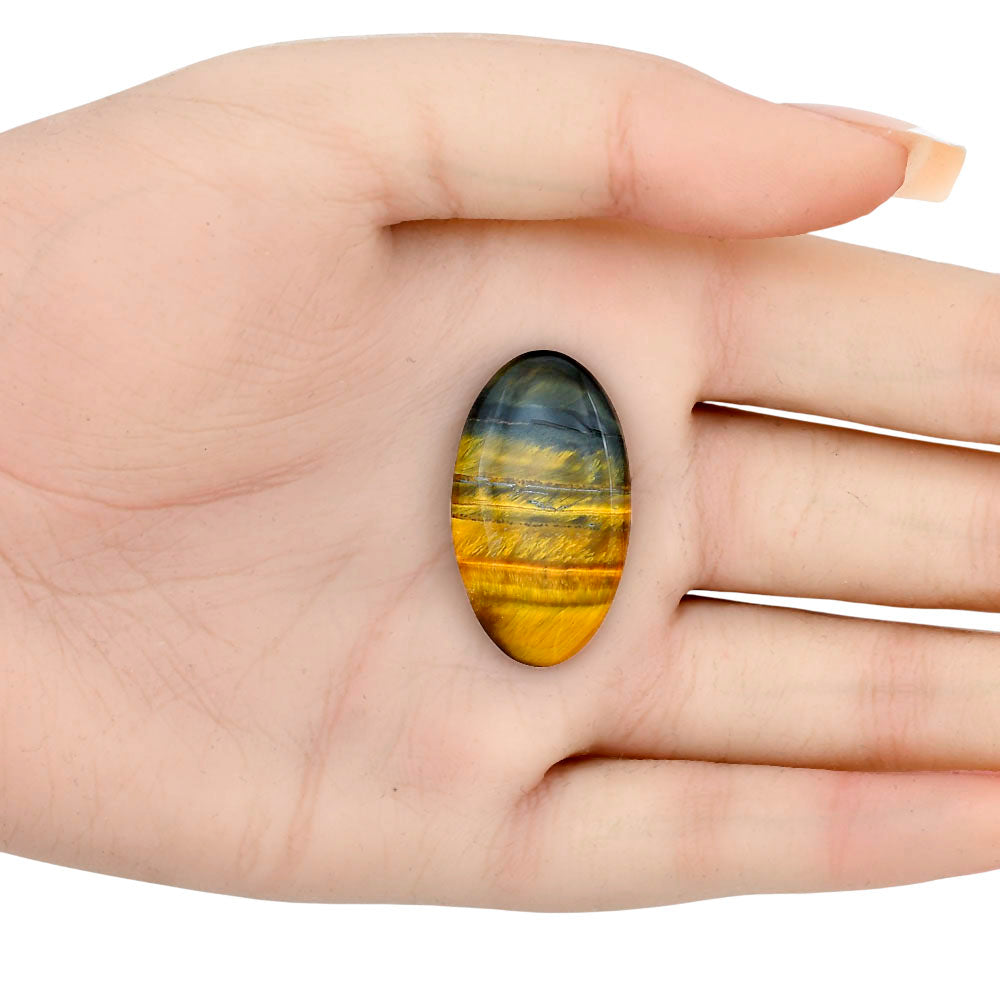 Blue Tiger Eye 32x18.2x4.5 mm Oval Gemstone LS01284-17