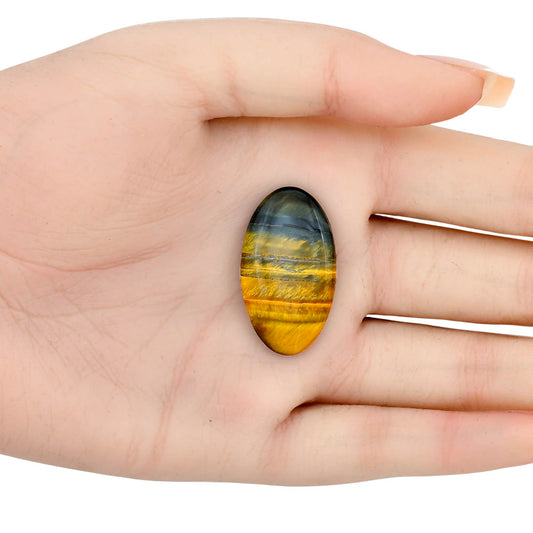 Blue Tiger Eye 32x18.2x4.5 mm Oval Gemstone LS01284-17