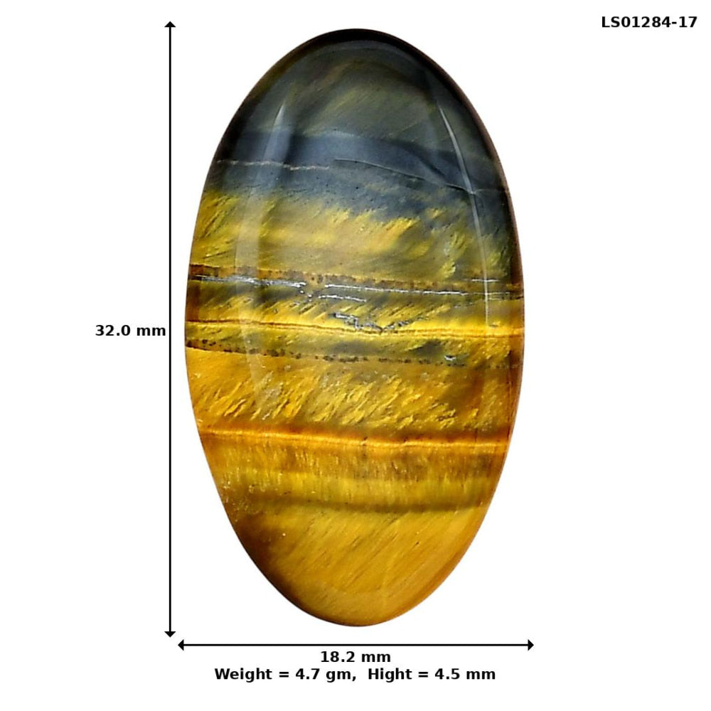 Blue Tiger Eye 32x18.2x4.5 mm Oval Gemstone LS01284-17
